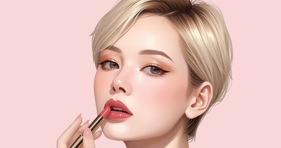 an illustration of cute model wearing makeup